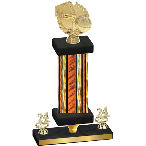 Premium Single Orange Glacier Year Basketball Trophy