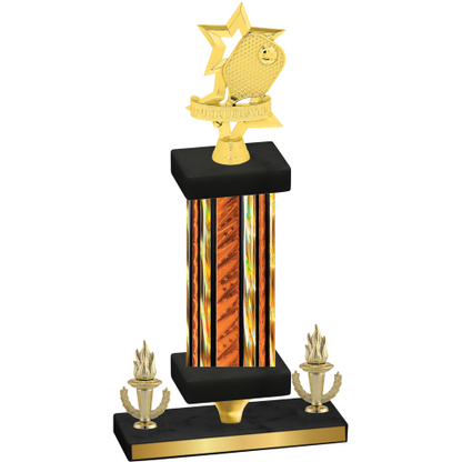 Premium Single Orange Glacier Victory Pickleball Trophy