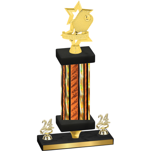 Premium Single Orange Glacier Year Pickleball Trophy