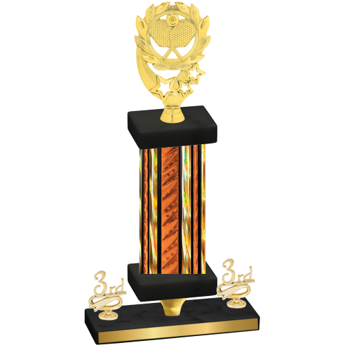 Premium Single Orange Glacier Third Place Pickleball Trophy