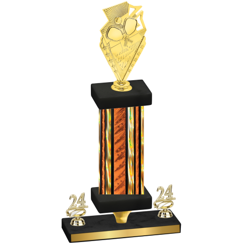 Premium Single Orange Glacier Year Pickleball Trophy