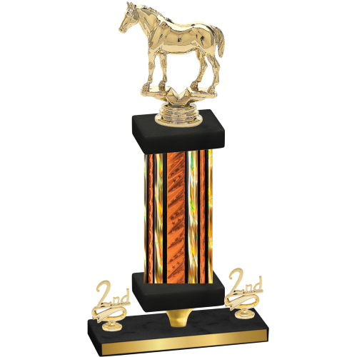 Premium Single Orange Glacier Second Place Horses Trophy