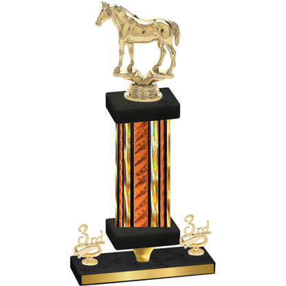 Premium Single Orange Glacier Third Place Horses Trophy