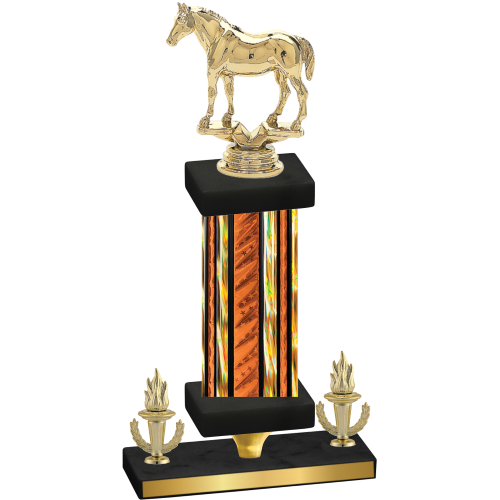 Premium Single Orange Glacier Victory Horses Trophy