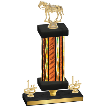 Premium Single Orange Glacier First Place Horses Trophy
