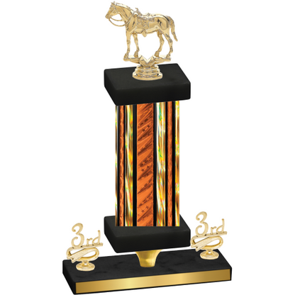 Premium Single Orange Glacier Third Place Horses Trophy