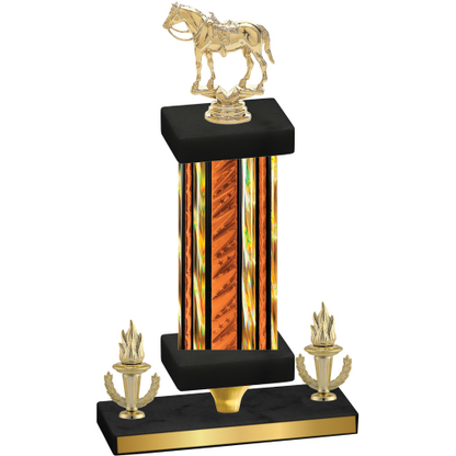 Premium Single Orange Glacier Victory Horses Trophy