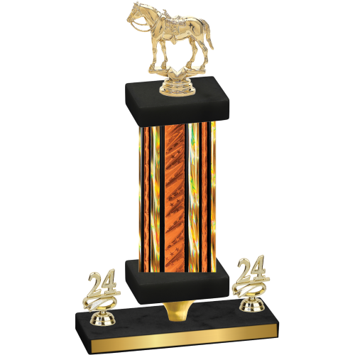 Premium Single Orange Glacier Year Horses Trophy