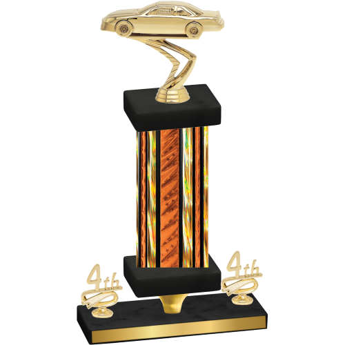 Premium Single Orange Glacier Fourth Place Cars Trophy