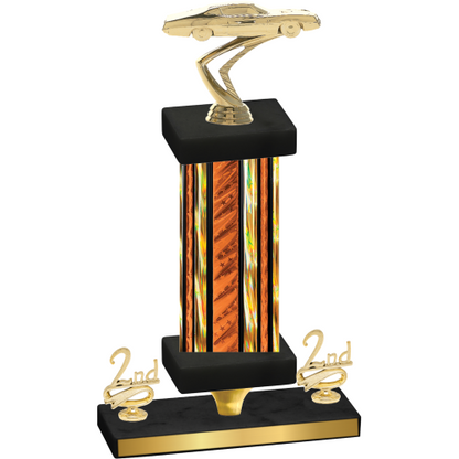 Premium Single Orange Glacier Second Place Cars Trophy