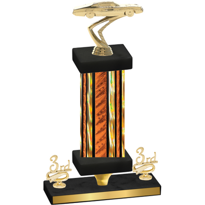 Premium Single Orange Glacier Third Place Cars Trophy