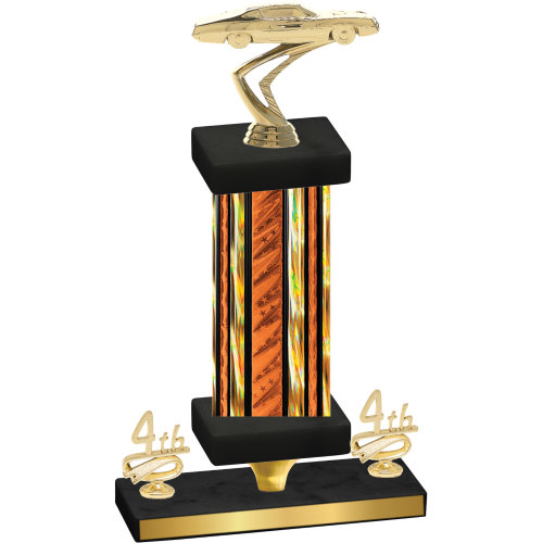 Premium Single Orange Glacier Fourth Place Cars Trophy