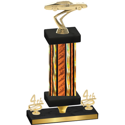 Premium Single Orange Glacier Fourth Place Cars Trophy