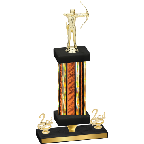 Premium Single Orange Glacier Second Place Archery Trophy