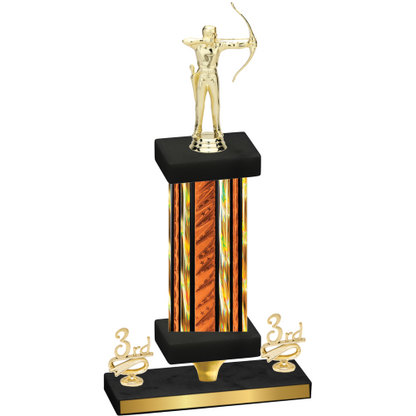 Premium Single Orange Glacier Third Place Archery Trophy