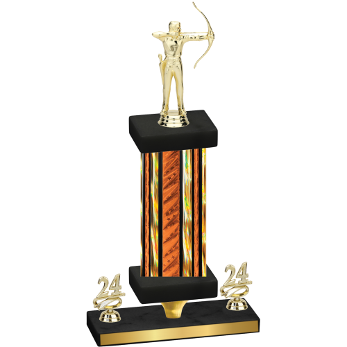 Premium Single Orange Glacier Year Archery Trophy