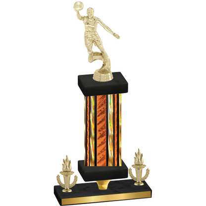 Premium Single Orange Glacier Victory Basketball Trophy