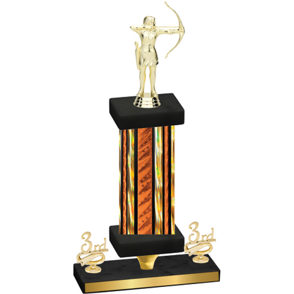 Premium Single Orange Glacier Third Place Archery Trophy