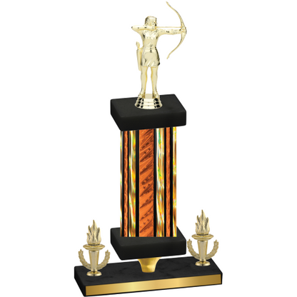 Premium Single Orange Glacier Victory Archery Trophy