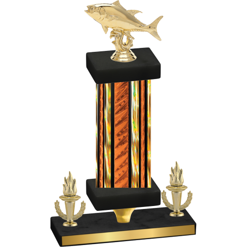 Premium Single Orange Glacier Victory Fishing Trophy