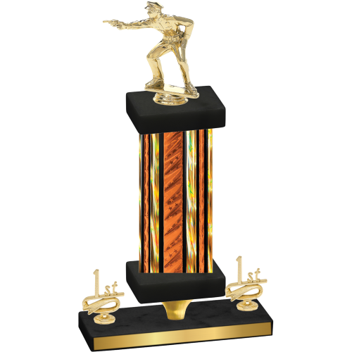 Premium Single Orange Glacier First Place Shooter Trophy
