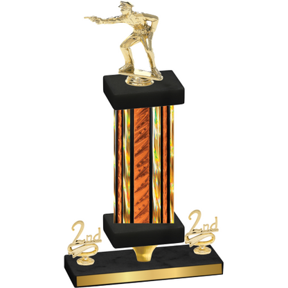 Premium Single Orange Glacier Second Place Shooter Trophy