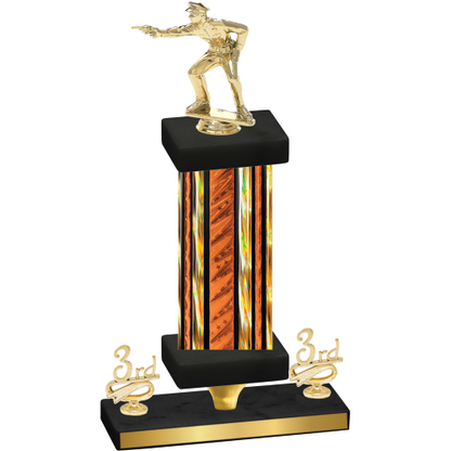 Premium Single Orange Glacier Third Place Shooter Trophy