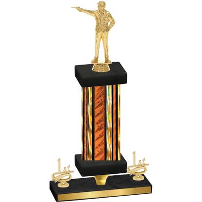 Premium Single Orange Glacier First Place Shooter Trophy