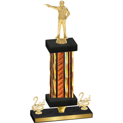 Premium Single Orange Glacier Second Place Shooter Trophy