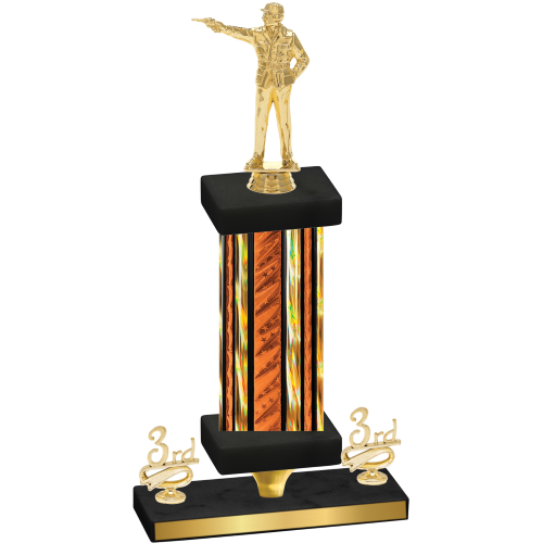 Premium Single Orange Glacier Third Place Shooter Trophy