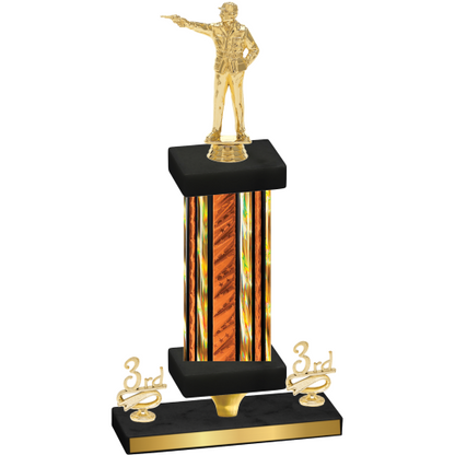 Premium Single Orange Glacier Third Place Shooter Trophy