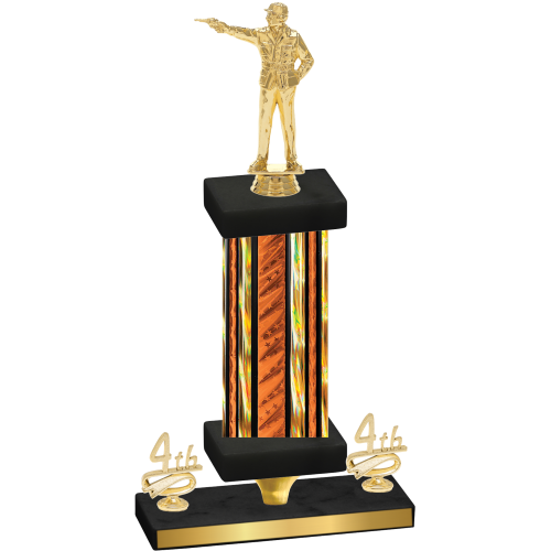 Premium Single Orange Glacier Fourth Place Shooter Trophy