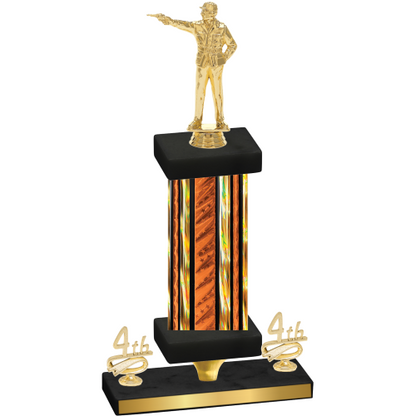 Premium Single Orange Glacier Fourth Place Shooter Trophy
