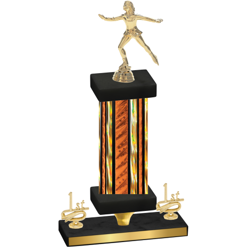 Premium Single Orange Glacier First Place Skater Trophy