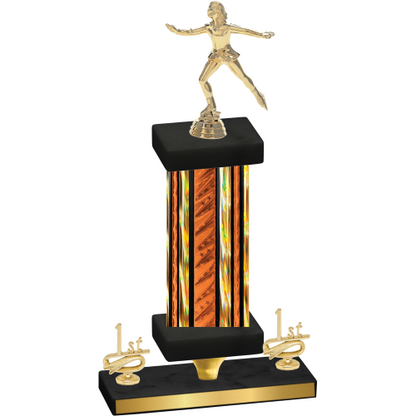 Premium Single Orange Glacier First Place Skater Trophy