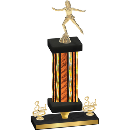 Premium Single Orange Glacier Third Place Skater Trophy