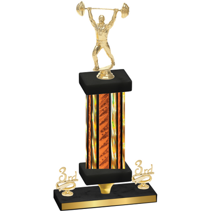 Premium Single Orange Glacier Third Place Weights Trophy