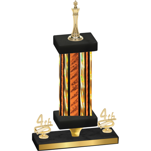 Premium Single Orange Glacier Fourth Place Chess Trophy