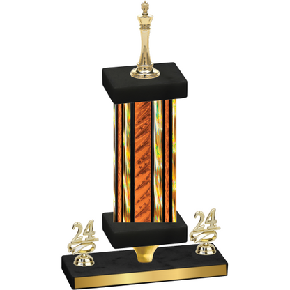 Premium Single Orange Glacier Year Chess Trophy