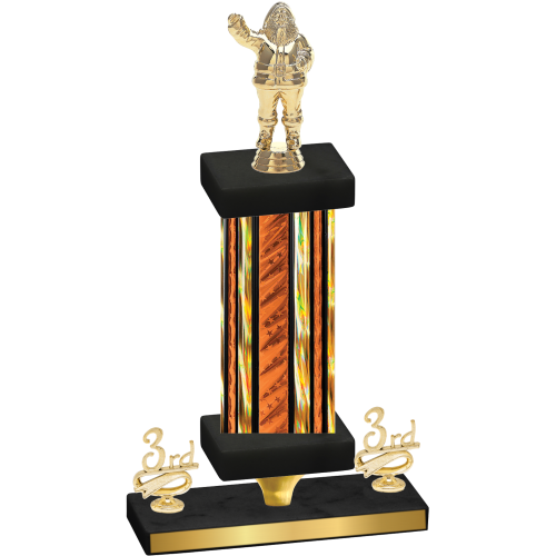 Premium Single Orange Glacier Third Place Holiday Trophy