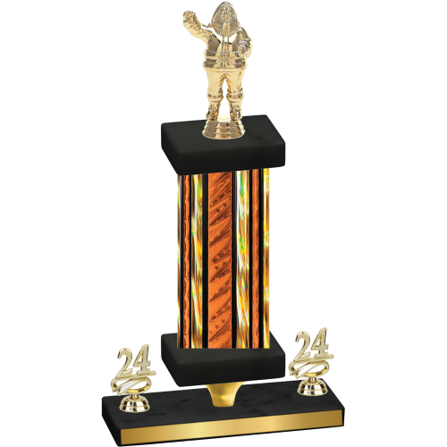 Premium Single Orange Glacier Year Holiday Trophy