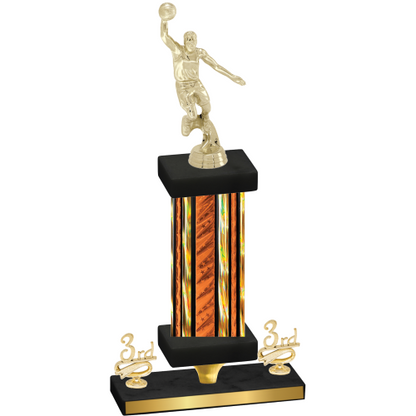 Premium Single Orange Glacier Third Place Basketball Trophy