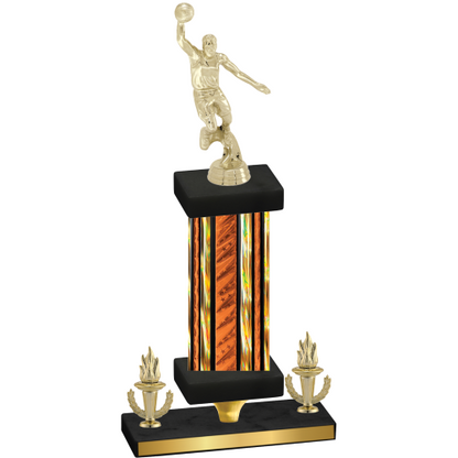 Premium Single Orange Glacier Victory Basketball Trophy