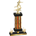 Premium Single Orange Glacier First Place Flag Football Trophy