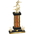 Premium Single Orange Glacier Second Place Flag Football Trophy