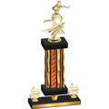 Premium Single Orange Glacier Fourth Place Flag Football Trophy