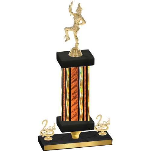 Premium Single Orange Glacier Second Place Majorette Trophy