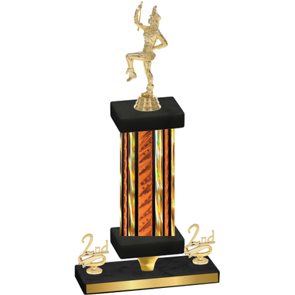 Premium Single Orange Glacier Second Place Majorette Trophy