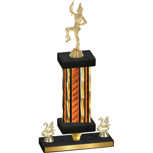 Premium Single Orange Glacier Year Majorette Trophy