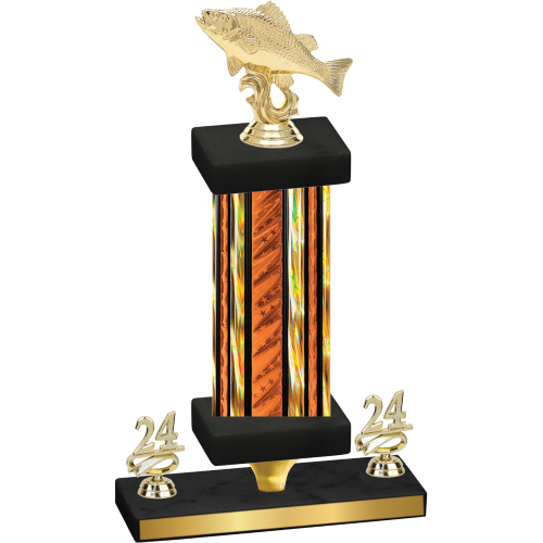 Premium Single Orange Glacier Year Fishing Trophy